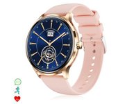 Smartwatch Dam Qs80 Con Llamadas Bt, Notificaciones Push. Monitor Deportivo Y De Salud, Termómetro. 4,4x1,1x3,7 Cm. Color: Rosa