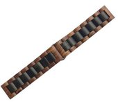 Correa Universal Dam De Madera Natural Bambú Para Relojes De 22mm.sistema Quick Release De Fácil Cambio. 18x2x0,3 Cm. Color: Negro
