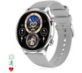 Smartwatch Dam Qs40 Con Llamadas Bluetooth, Notificaciones Push. Múltiples Modos Deportivos, Monitores De Salud. 4,4x1,05x3,7 Cm. Color: Plata