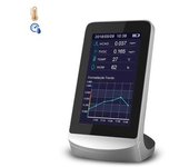 Monitor De Calidad Dam De Aire Para Interior. Pantalla Color Lcd, Reloj, Termómetro, Higrómetro. 7,6x9,1x14,2 Cm. Color: Plata