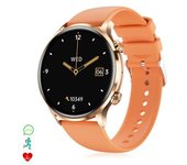 Smartwatch Dam Qs40 Con Llamadas Bluetooth, Notificaciones Push. Múltiples Modos Deportivos, Monitores De Salud. 4,4x1,05x3,7 Cm. Color: Naranja