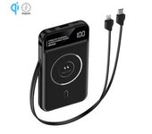 Powerbank Dam 10.000mah Con Carga Inalámbrica De 15w, Salida Pd22.5w Super Quick Charge, Carga Rápida. Pantalla Indicadora De Carga. 12x2x7 Cm. Color: