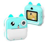 Cámara Digital 2 En 1 Dam Q5 De Fotos 24mpx Y Video Hd Para Niños. Cámara Instantánea E Impresora Bluetooh. 10,5x4,5x10,5 Cm. Color: Azul