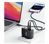 Base Cargador Gan 100w Pd Para Macbook Ipad Y Iphone Negro