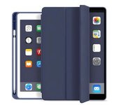 Funda Tipo Libro Con Soporte Para Apple Pencil Para Ipad Air 11 M2 2024 Azul Oscuro