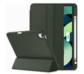 Funda Tipo Libro Con Soporte Para Apple Pencil Para Ipad Pro 12.9 2021 5.a Generación Verde Oscuro