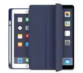 Funda Tipo Libro Con Soporte Para Apple Pencil Para Ipad Air 13 M2 2024 Azul Oscuro