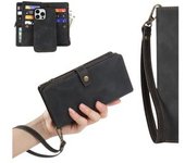 Funda Tipo Libro Con Cremallera Negra Para Iphone 7 Plus