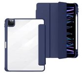 Funda Tipo Libro Crystal Folio Para Ipad Pro 12.9 2022 6.a Generación Azul Oscuro