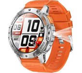 Reloj Militar Para Hombres, Linterna Led, Amoled Hd 1,43", Resistente Al Agua, Monitoreo Cardíaco (naranja)
