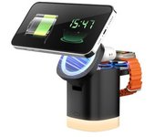Cargador 3 En 1 Magsafe Plegable Con Luces Para Iphone 15/14/13/12 Pro/max (negro)