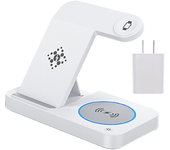 Cargador 3 En 1 Inalámbrico De 15 W Para Iphone, Apple Watch Ultra, Airpods (blanco)