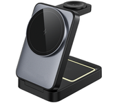 Cargador Con Cable Varios Dispositivos Apple Soporte Magsafe 15 W Plegable Negro