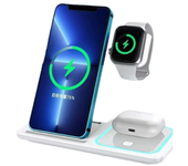 Cargador Inalámbrico Rápido 15w, Estación De Carga 3 En 1 Para Iphone 16-12 Pro/pro Max (blanco)