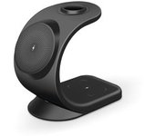Cargador Inalámbrico Magnético 3 En 1 Con Soporte Magsafe Para Iphone, Iwatch, Airpods (negro)