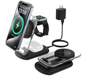 Estación Carga 3 En 1 Inalámbrica, Magsafe Para Iphone 15-12, Apple Watch/airpods Pro - Negro