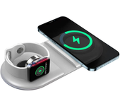 Estación Energía Carga 15 W Iphone 12/11 Airpods Watch Plegable Base Rápida Blanco