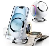 Soporte Cargador Magsafe 3 En 1, Estación Inalámbrica Para Iphone 15/14/13/12, Apple Watch, Airpods (blanco)