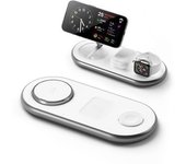 Estación Carga 3 En 1 Chronus, Magsafe, Compatible Con Iphone 16-12, Iwatch Y Airpods, Blanco