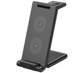 Cargador Inalámbrico 3 En 1 15w Para Iphone, Auriculares Y Reloj Inteligente, Plegable, Qi (negro)