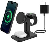 Estación Rápida 3 En 1 Iphone 15-mini, Airpods, Iwatch Se-3 Negro