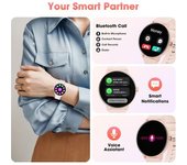Smart Watch 1.39'', Llamadas, Cardíaco, Oxígeno, Sueño, Podómetro, Android/iphone, Rosa