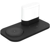 Estación De Carga 3 En 1, Almohadilla 15w Con Luz Nocturna Para Iphone, Samsung Y Auriculares (negro)