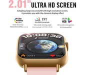 Reloj Inteligente 2.01'', Llamadas, Cardíaco, Oxígeno, 100 Modos, Asistente Voz, Rosa
