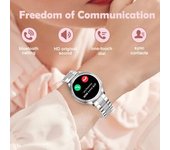 Reloj Inteligente Mujer, Android Ios, Llamadas, Frecuencia Cardíaca, 100+ Deportes (plateado)