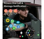 Reloj Inteligente Hombres Llamadas, Pantalla Táctil 1,39" 100+ Deportes, Oxígeno (negro)