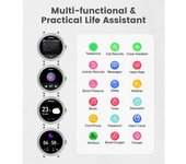 Reloj Inteligente Mujer, Llamada Bluetooth, Monitor Salud, Pantalla 1.32", Ip67, Plata
