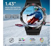 Reloj Inteligente Amoled, Llamada Bluetooth, Monitor Actividad, Pantalla 1.43", Ip68, Negro