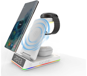 Estación De Carga Inalámbrica 3 En 1, 15w, Para Iphone 16-12, Airpods, Iwatch (blanco)