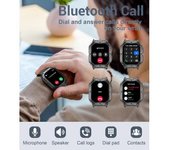 Reloj Amoled 1,96", Llamadas, 100+ Deportes, Ritmo Cardíaco, Sueño, Podómetro 5atm (azul)