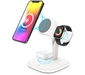 Base Carga Inalámbrica Chronus 5 En 1 Magnético 15w Con Luz Led, Iphone Magsafe (blanco)