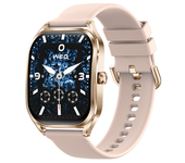 Reloj Curvo 2,02", Llamadas Bluetooth, Frecuencia Cardíaca, Presión Arterial, Oxígeno (rosa)