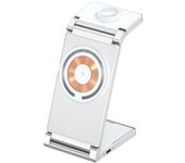 Estación De Carga Magnética 3 En 1 Para Iphone 15-12, Airpods Pro, Apple Watch, Aleación Zinc (blanco)