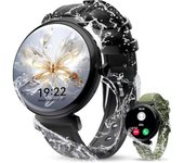 Reloj Inteligente Mujer, Actividad, Llamadas, Sueño, 100+ Deportes, Ip68, Correas Negra/verde (negro)