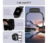 Smart Watch 1.85'' Hd, Llamadas, Asistente Ai, Spo2, Cardíaco, Sueño, 100 Modos, Negro
