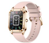 Reloj Inteligente Llamadas, 1.6" Táctil, Fitness, Ritmo Cardíaco, Sueño, 19 Modos, Oro Rosa