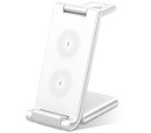 Soporte De Cargador De Teléfono Inalámbrico Plegable 15w, 3 En 1 Para Iphone, Auriculares, Reloj (blanco)