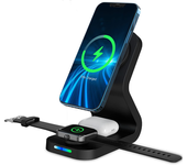 Estación Carga Rápida 15 W Cargador Magnético 3 En 1 Iphone 13/12 Airpods Watch Negro