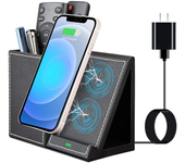 Organizador Escritorio Cargador Inalámbrico Rápido 10 W Iphone 14/pro/13/12/samsung Galaxy S23 Negro