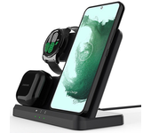 Soporte Carga Inalámbrica 3 En 1 Chronus, Carga Rápida Para Relojes Samsung, Auriculares Y Teléfonos, Negro