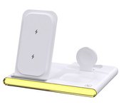 Estación Carga Inalámbrica 4 En 1 Para Iphone 11-15, Galaxy, Apple Watch, Airpods (blanco)
