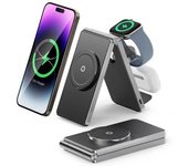 Estación Carga 30w, 3 En 1, Para Iphone 15-12, Apple Watch/airpods - Negro