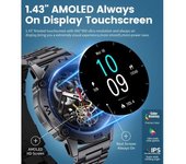 Reloj Hombre Amoled 1,43", Llamadas Bluetooth, Ritmo Cardíaco, Spo2, 100+ Deportes (negro)