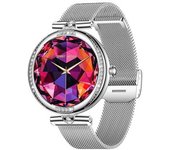 Relojes Inteligentes Mujeres, Llamadas Bluetooth, Amoled 1.1", Cardíaco, Spo2 (plata)