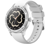 Reloj Mujer, Llamadas, Diamantes, Fc, Spo2, Ciclo Menstrual, Ip68, Plateado