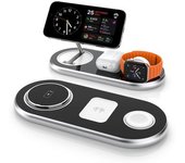 Estación Carga 3 En 1 Chronus, Ángulo Ajustable Para Iphone 16-12, Iwatch Y Airpods, Negro